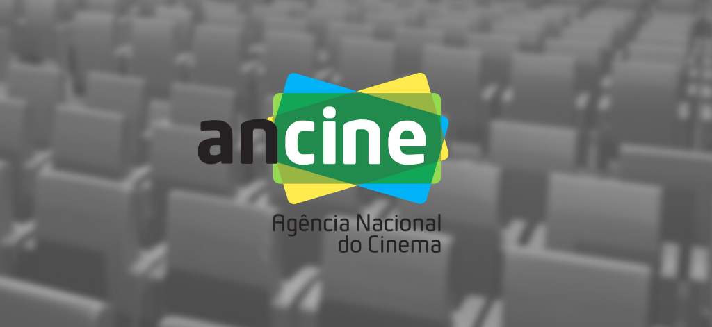 Illustrative text about the contribution to ANCINE's public consultation. The front shows ANCINE's logo centralized and the background shows a movie theater.